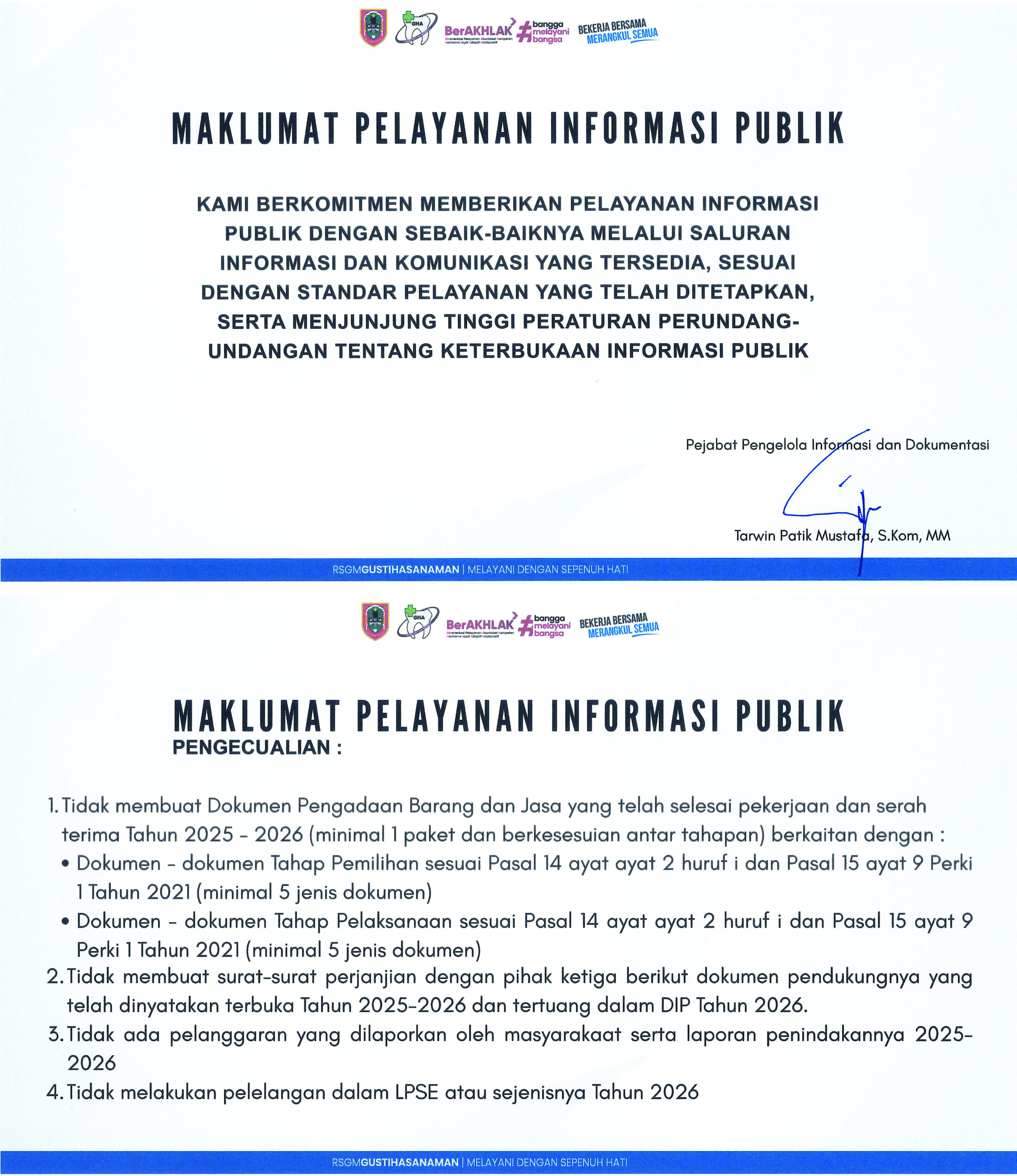 Maklumat Pelayanan PPID