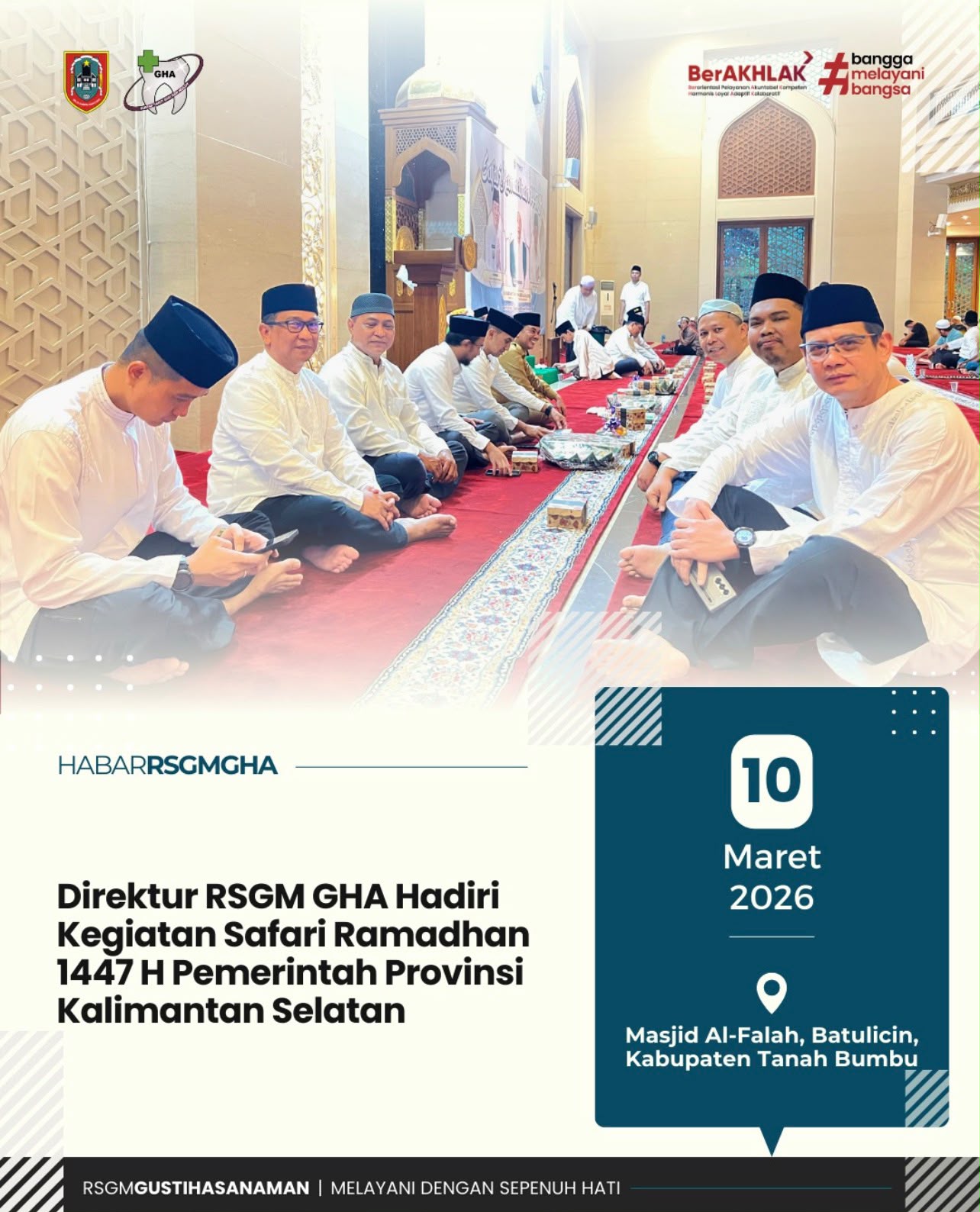 Direktur RSGM GHA Hadiri Kegiatan Safari Ramadhan 1447 H Pemerintah Provinsi Kalimantan Selatan