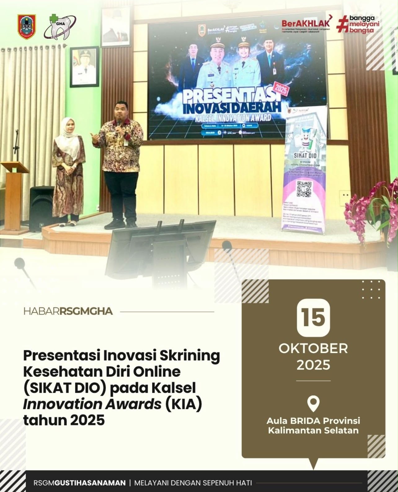 Presentasi Inovasi Skrining Kesehatan Diri Online (SIKAT DIO) pada Kalsel Innovation Award (KIA) tahun 2025