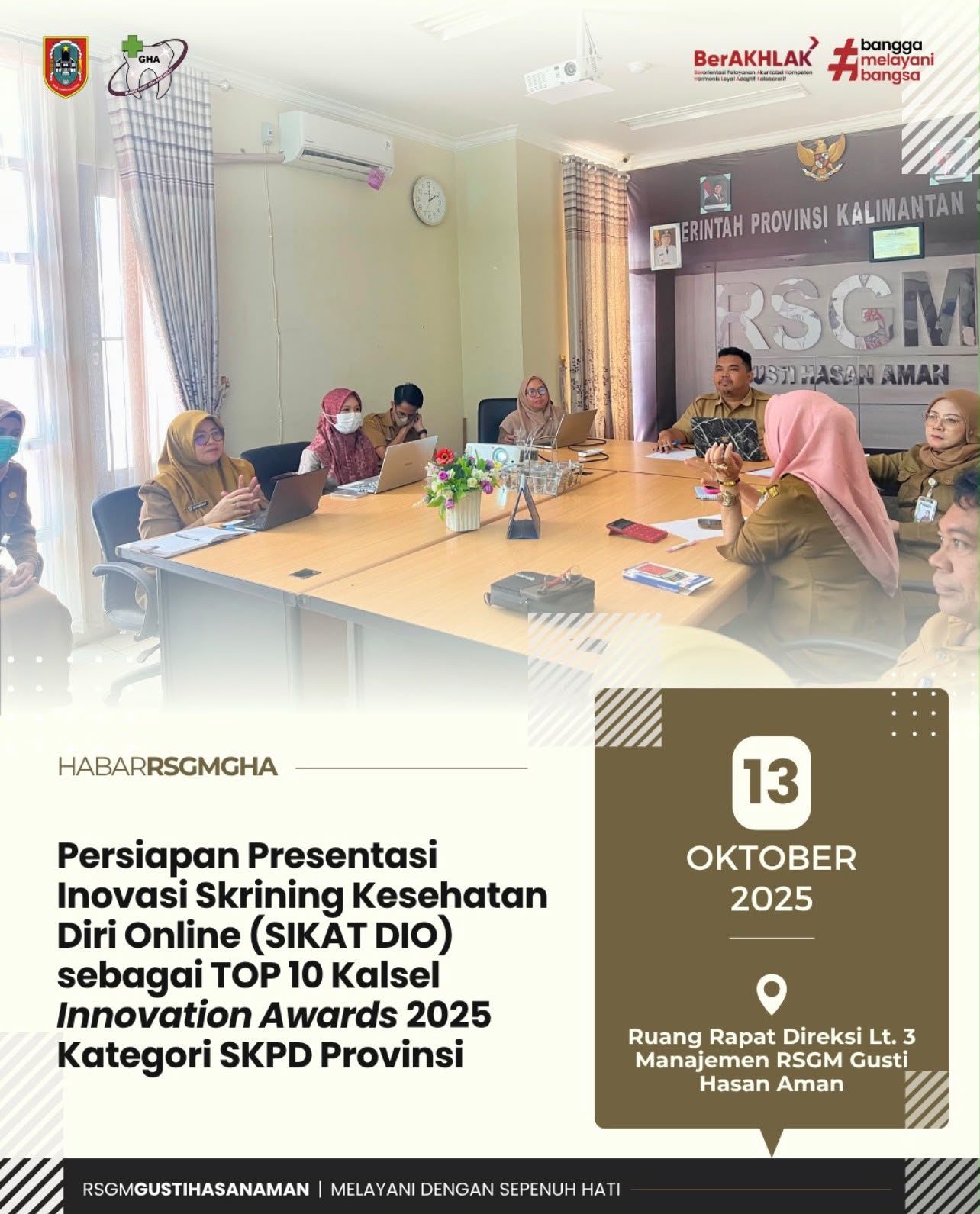 Persiapan Presentasi Inovasi Skrining Kesehatan Diri Online (SIKAT DIO) Sebagai TOP 10 Kalsel Innovation Awards 2025 Kategori SKPD Provinsi