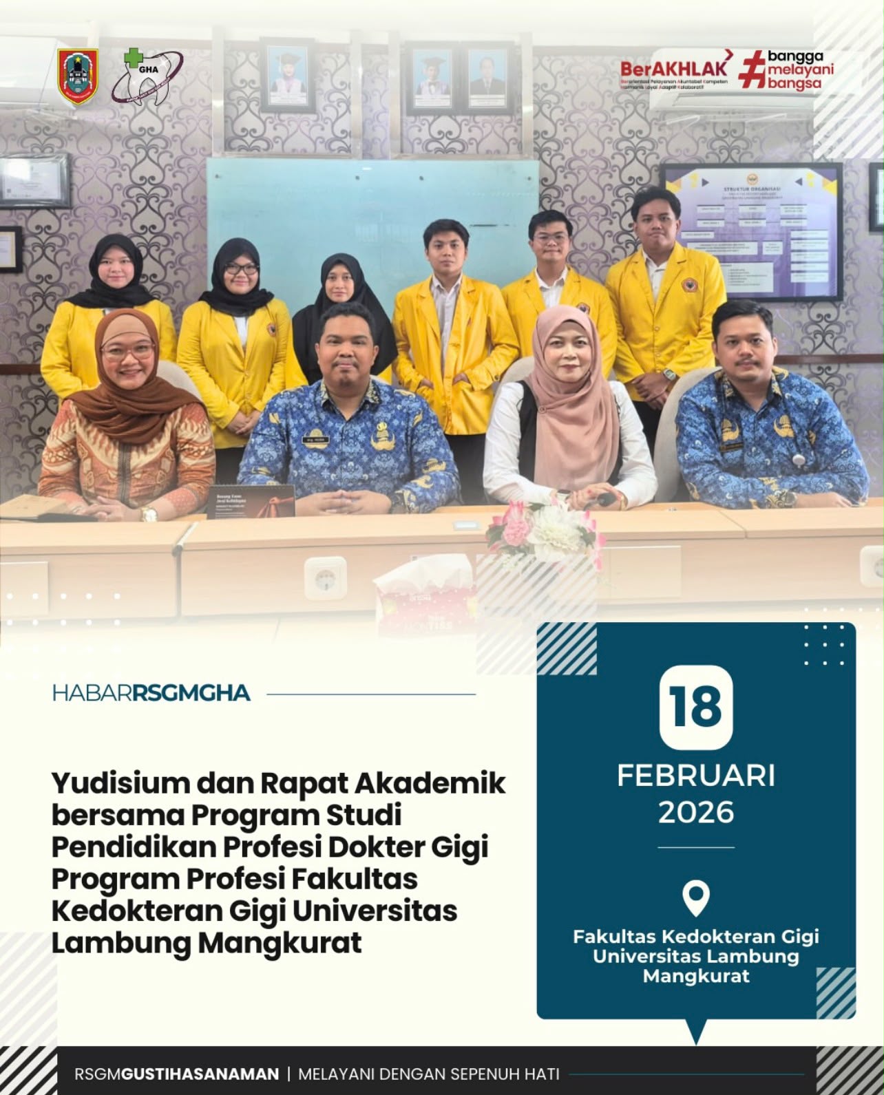 Yudisium dan Rapat Akademik bersama Program Studi Pendidikan Profesi Dokter Gigi Program Profesi Fakultas Kedokteran Gigi Universitas Lambung Mangkurat