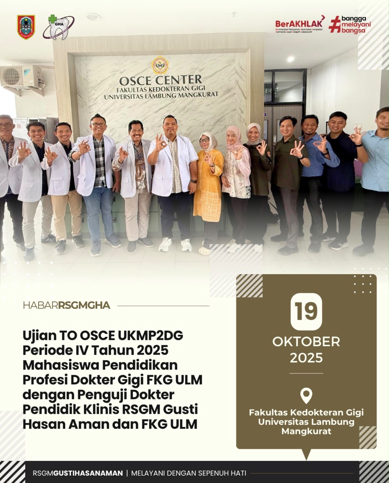 Ujian TO OSCE UKMP2DG Periode IV Tahun 2025 Mahasiswa Pendidikan Profesi Dokter Gigi FKG ULM