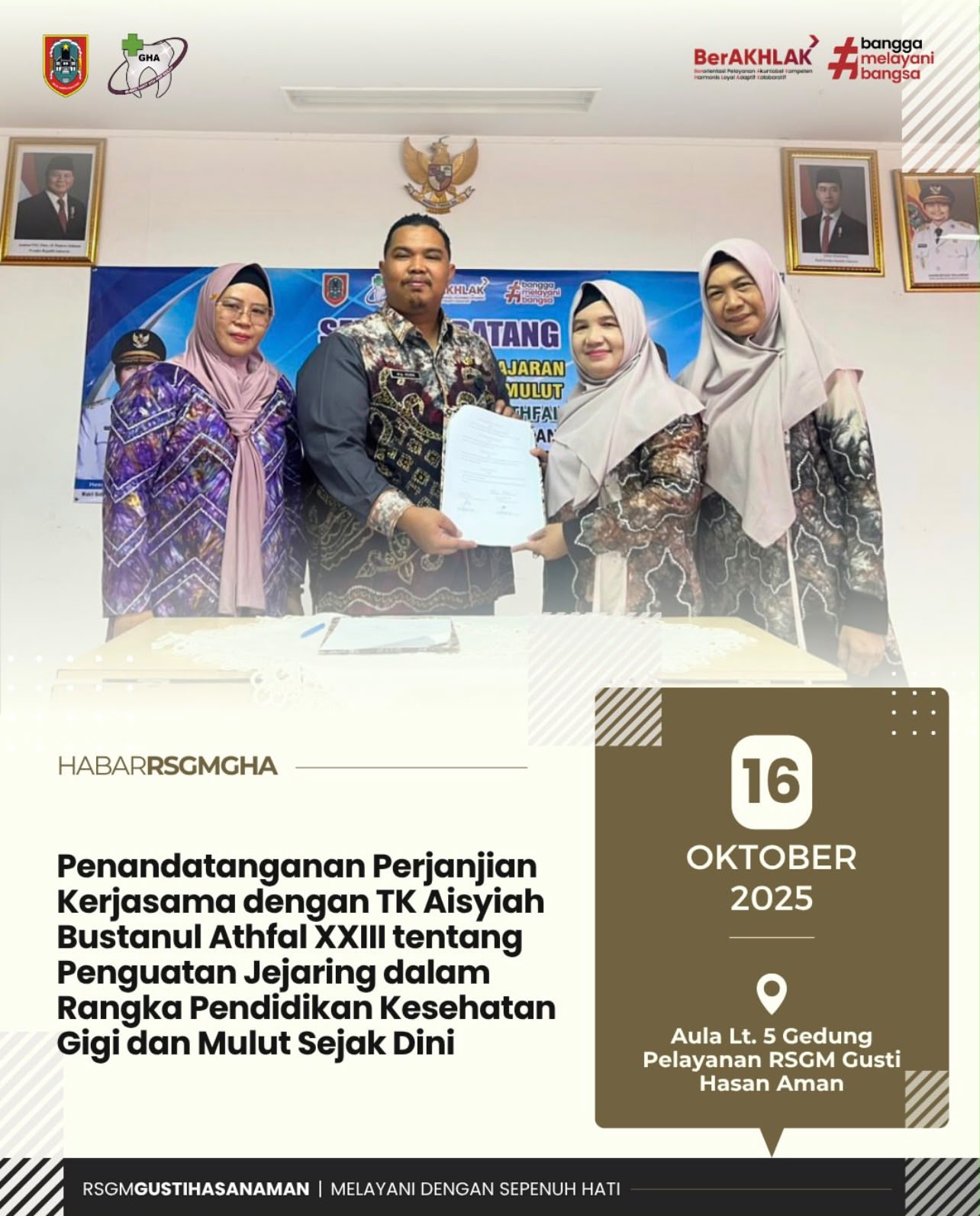 Penandatanganan Perjanjian Kerjasama dengan TK Aisyiah Bustanul Athfal XXIII tentang Penguatan Jr