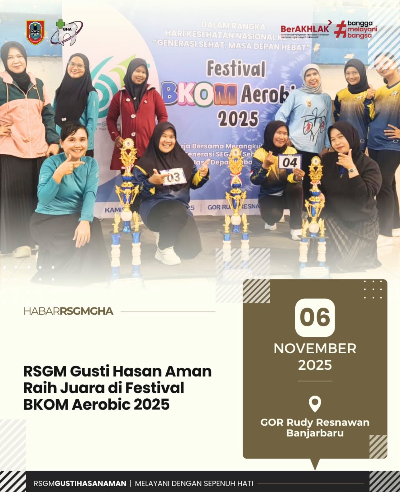 RSGM Gusti Hasan Aman Raih Juara Festival BKOM Aerobic 2025